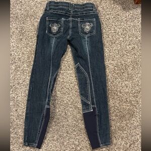 Romfh Dark Blue Women's Jeggings with Embroidery